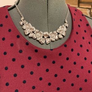 Banana Republic silver tone flower necklace